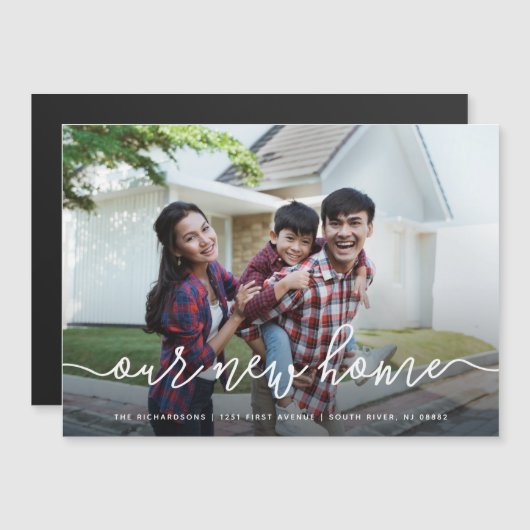 Ons nieuwe huis | Eenvoudige aankondiging van foto (Voorkant / Achterkant)