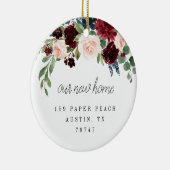 Ons nieuwe huis-Floral Modern kerstversiering Keramisch Ornament (Rechts)