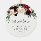 Ons nieuwe huis-Floral Modern kerstversiering Keramisch Ornament (Voorkant)