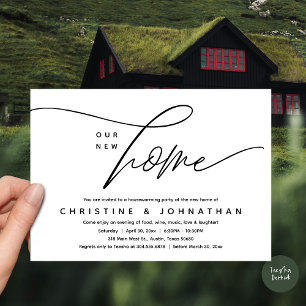 Ons nieuwe huis, gezellig mooi housewarming party kaart