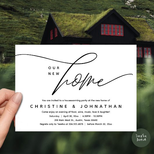 Ons nieuwe huis, gezellig mooi housewarming party kaart