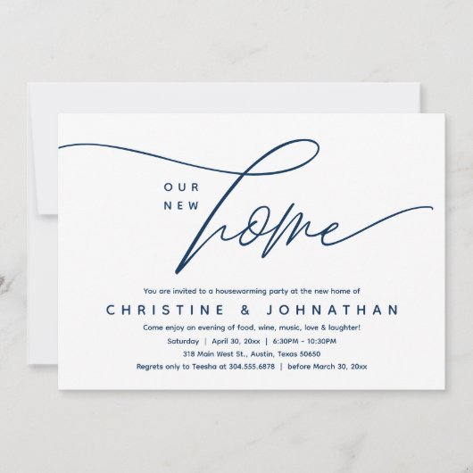 Ons nieuwe huis, gezellig mooi housewarming party kaart (Voorkant)