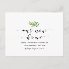 Ons nieuwe huis, Greenery, Verplaatsende Aankondig Briefkaart