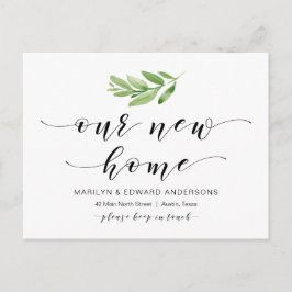 Ons nieuwe huis, Greenery, Verplaatsende Aankondig Briefkaart