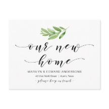 Ons nieuwe huis, Greenery, Verplaatsende Aankondig