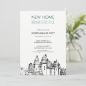 Ons nieuwe huis is ons kasteel Housewarming party Kaart (Staand voorkant)