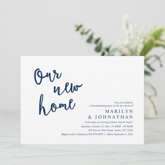 Ons nieuwe huis, Rustic Housewarming party Kaart (Staand voorkant)