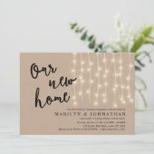 Ons nieuwe huis, Rustic Housewarming party Kaart (Staand voorkant)