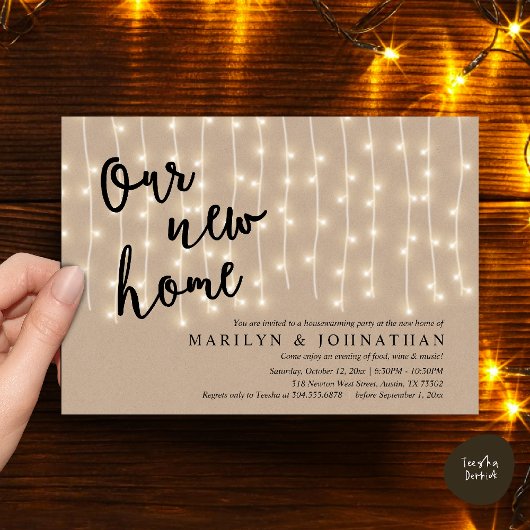 Ons nieuwe huis, Rustic Housewarming party Kaart
