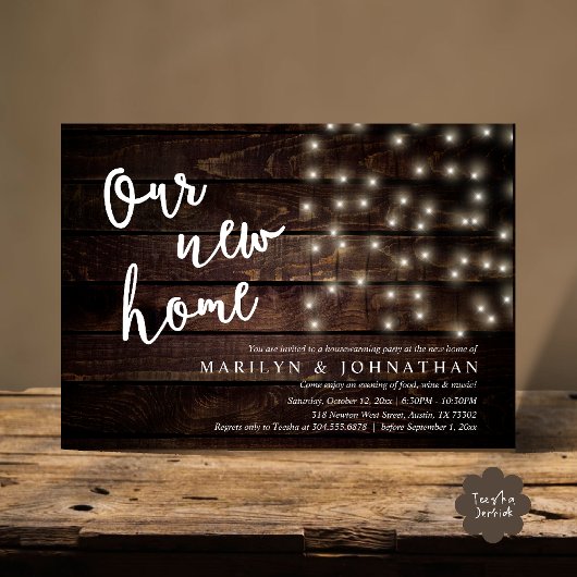 Ons nieuwe huis, Rustic Housewarming party Kaart