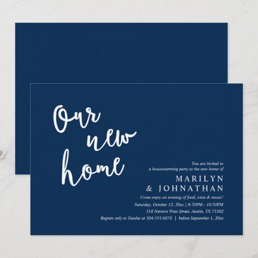 Ons nieuwe huis, Rustic Housewarming party Kaart (Voorkant / Achterkant)