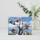 "Ons nieuwe huis..." Vogelhuisjes Aankondigingskaart (Staand voorkant)