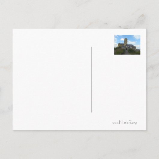 Ons nieuwe huis - We hebben kasteelkaarten verplaa Aankondigingskaart (Achterkant)