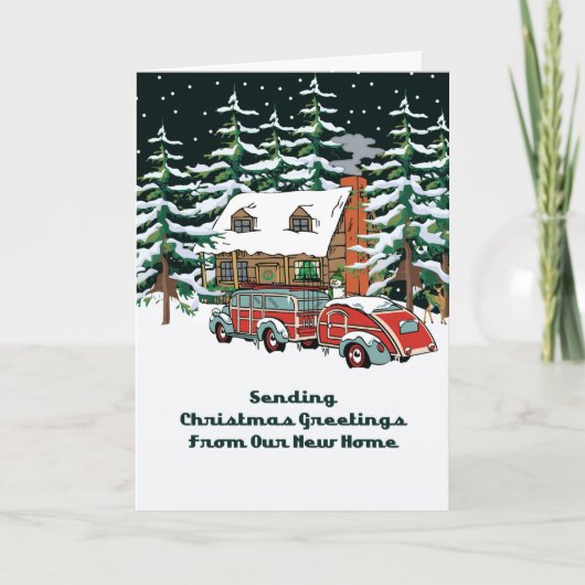 Ons nieuwe kerstadres feestdagen kaart (Voorkant)