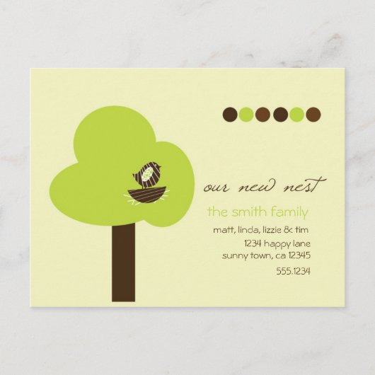 Ons nieuwe nest aankondigingskaart (Voorkant)