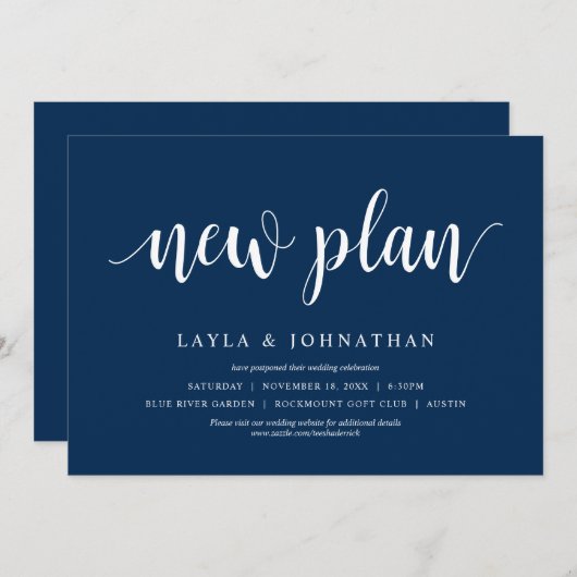 Ons nieuwe plan Huwelijk datum wijzigen Kaart (Voorkant / Achterkant)