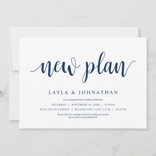 Ons nieuwe plan Huwelijk datum wijzigen Kaart (Voorkant)