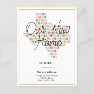 Ons nieuwe startpunt - Texas Moving Announcement B Briefkaart