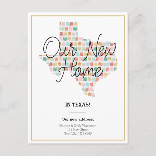 Ons nieuwe startpunt - Texas Moving Announcement B Briefkaart (Voorkant)