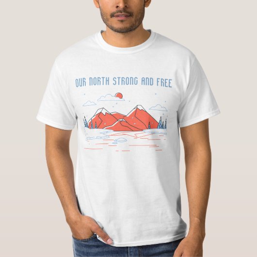 Ons noorden sterk en gratis grote Canadese buitenl T-shirt (Voorkant)