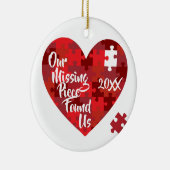 Ons ontbrekende stuk vond ons - puzzelhart keramisch ornament (Rechts)