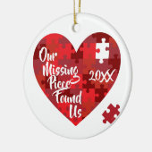 Ons ontbrekende stuk vond ons - puzzelhart keramisch ornament (Links)