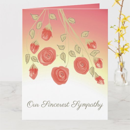 Ons oprechte medeleven kaart (Gele Bloem)