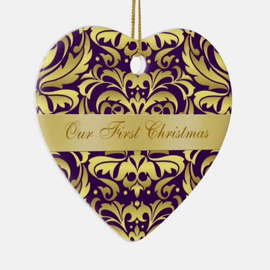 Ons Ornament van het Damast van Eerste Kerstmis (Rechts)