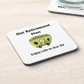 Ons pensioenplan, geniet van het leven in onze cam bier onderzetter (Linkerzijde)