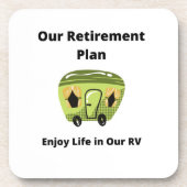 Ons pensioenplan, geniet van het leven in onze cam bier onderzetter (Voorkant)