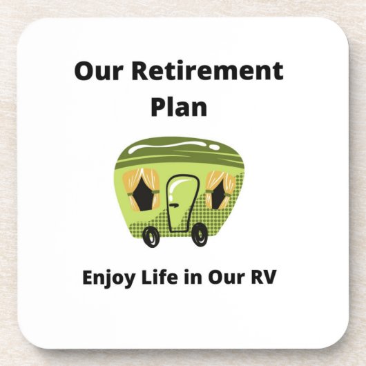 Ons pensioenplan, geniet van het leven in onze cam bier onderzetter (Voorkant)