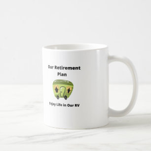 Ons pensioenplan geniet van het leven in onze camp koffiemok