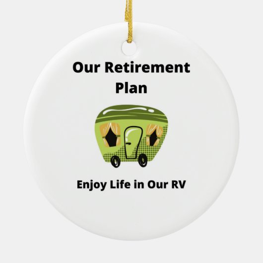 Ons pensioenplan op een keramisch ornament (Achterkant)