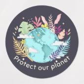 Ons planeet beschermen - Earth Day (schetsachtige Labels (Design 2)