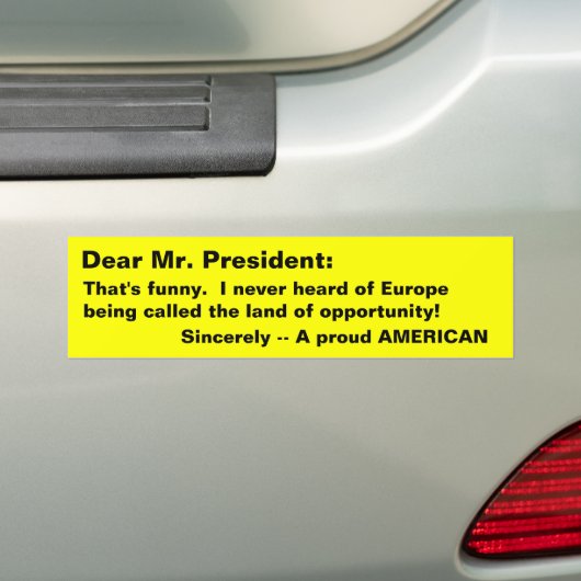 Ons President? Bumpersticker (Op auto)