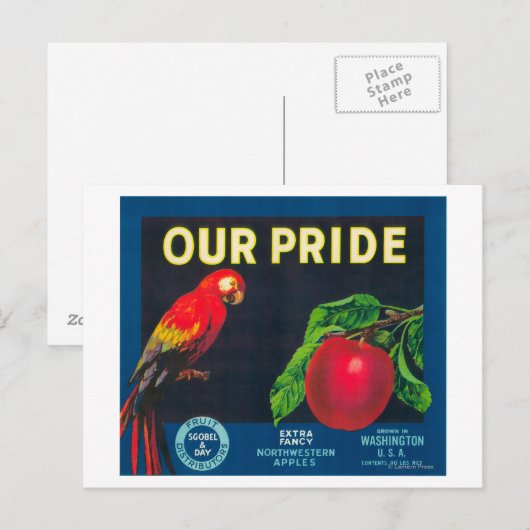 Ons Pride Apple Label - staat Washington Briefkaart (Voorkant / Achterkant)