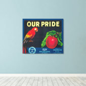 Ons Pride Apple Label - staat Washington Canvas Afdruk (Insitu (Houten vloer))