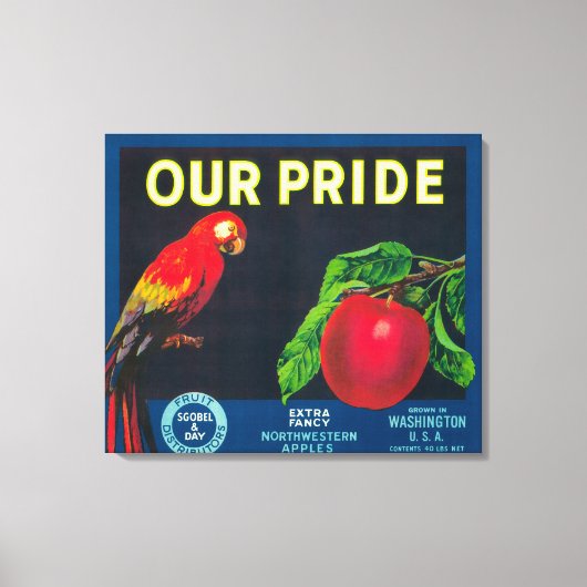 Ons Pride Apple Label - staat Washington Canvas Afdruk (Voorkant)
