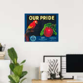 Ons Pride Apple Label - staat Washington Poster (Thuiskantoor)