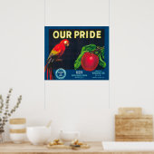 Ons Pride Apple Label - staat Washington Poster (Keuken)