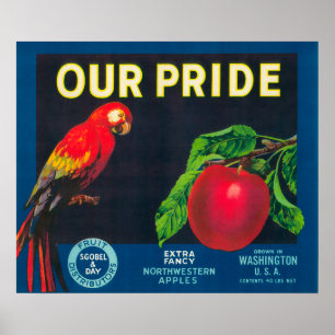 Ons Pride Apple Label - staat Washington Poster