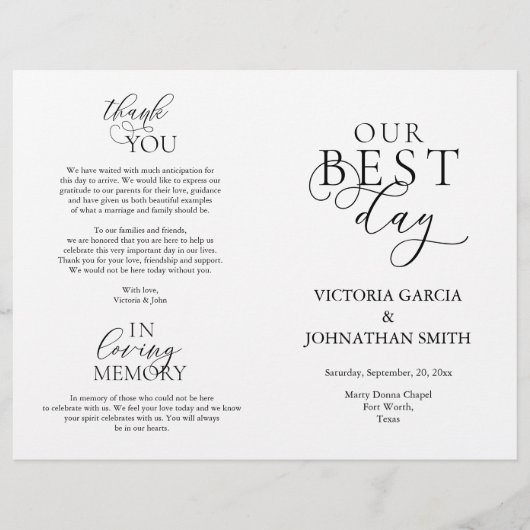 Ons programma voor beste dag, huwelijksfeestdag, v (Voorkant)