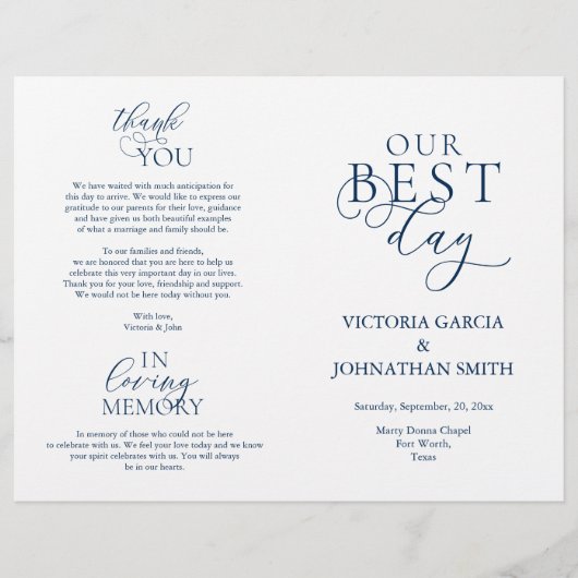 Ons programma voor beste dag, huwelijksfeestdag, v (Voorkant)