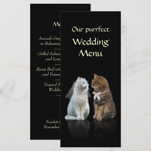 Ons Purrfect Wedding Menu (Voorkant / Achterkant)