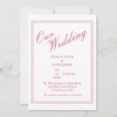 Ons Roos van de Stusty Modern Elegant Wedding Kaart (Voorkant)