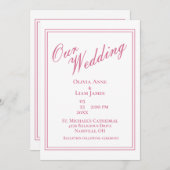 Ons Roos van de Stusty Modern Elegant Wedding Kaart (Voorkant / Achterkant)