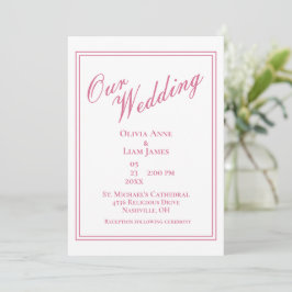 Ons Roos van de Stusty Modern Elegant Wedding Kaart