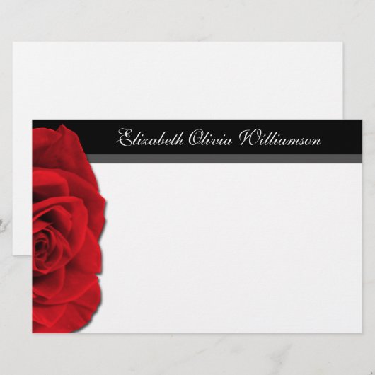 Ons Roos van Liefde ~ horizontaal kantoorbenodigdh Briefpapier (Voorkant / Achterkant)