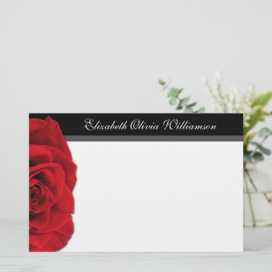 Ons Roos van Liefde ~ horizontaal kantoorbenodigdh Briefpapier (Staand voorkant)