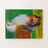 Ons ruwe collie Onze Familie Pet Legpuzzel (Horizontaal)